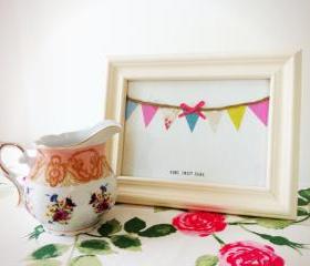 Home Sweet Home handmade bunting framed artwork